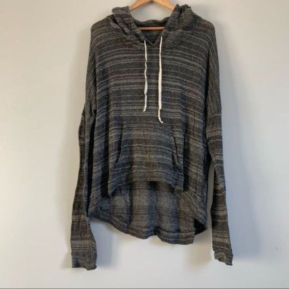 Brandy Melville grey slouchy hood top knit made in Italy long sleeves one size